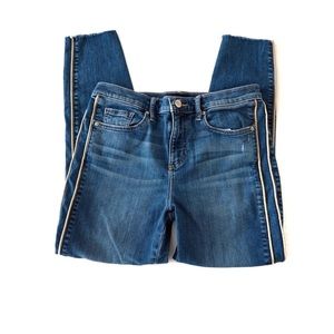 Banana Republic Mid-Rise Skinny Striped Jeans